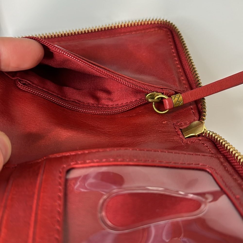 Elliott Lucca red woven leather phone wallet/wristlet - Picture 9 of 14